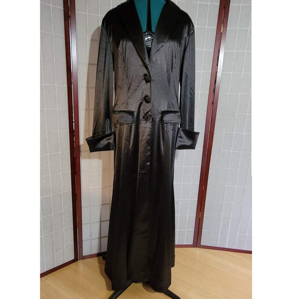 Floor Length Black Satin Jacket